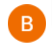 Orange circle with white letter B inside.